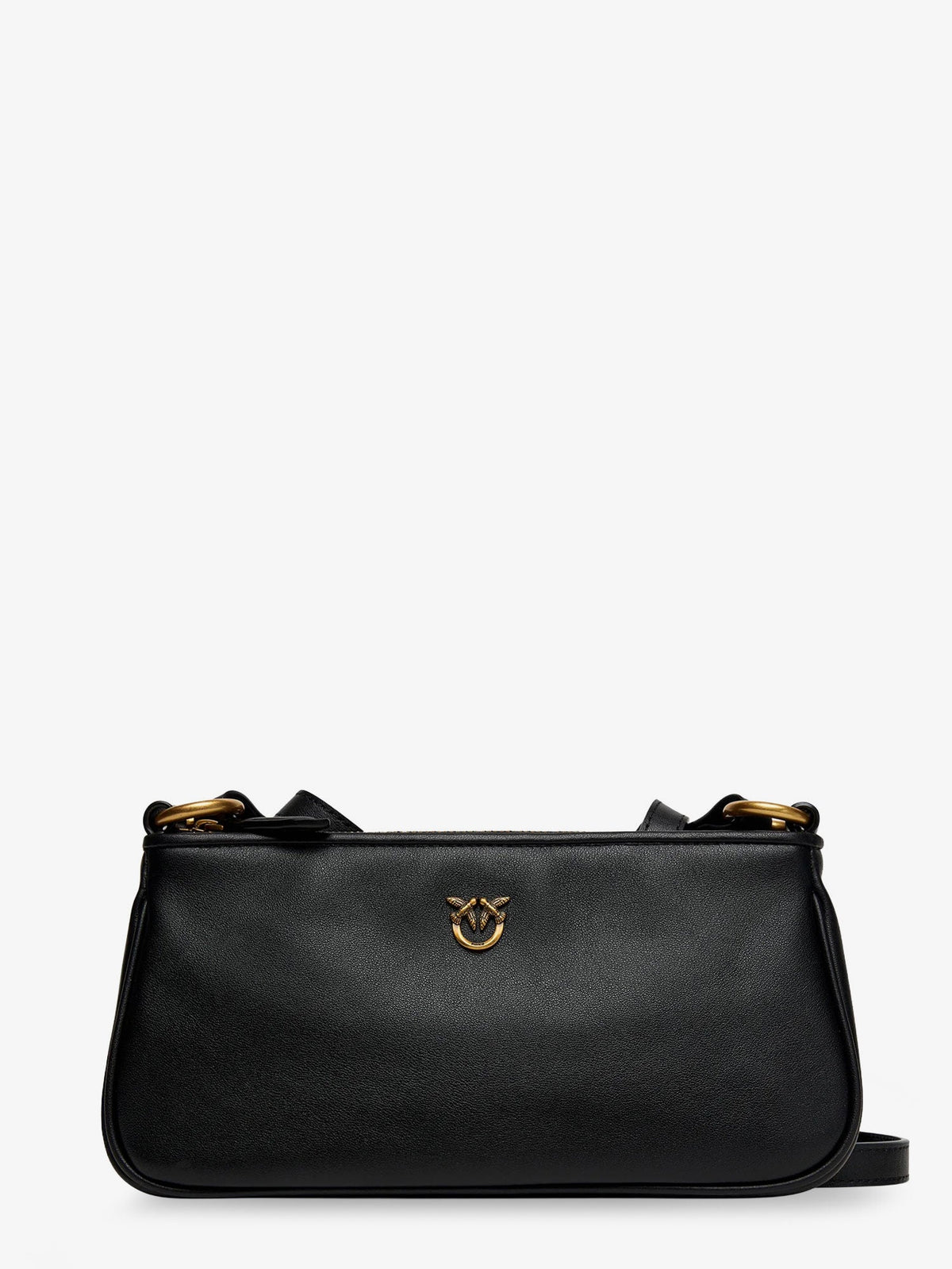 Pinko Mini Half Moon leather crossbody bag - Nero