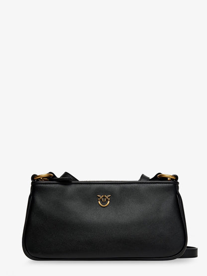 Pinko Mini Half Moon leather crossbody bag - Nero