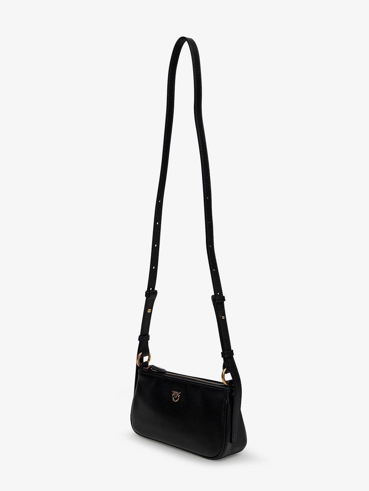 Pinko Mini Half Moon leather crossbody bag - Nero