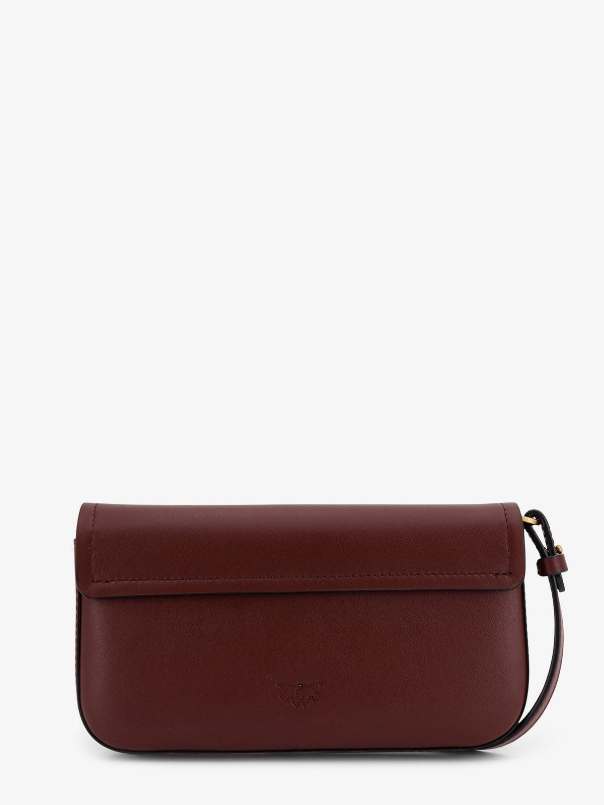 Pinko Saddle Flat leather crossbody bag - Burgundywine