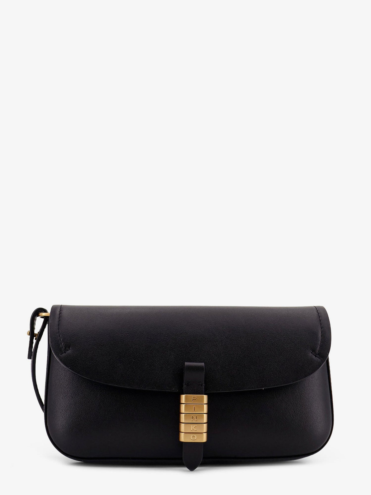 Pinko Saddle Flat leather crossbody bag - Nero