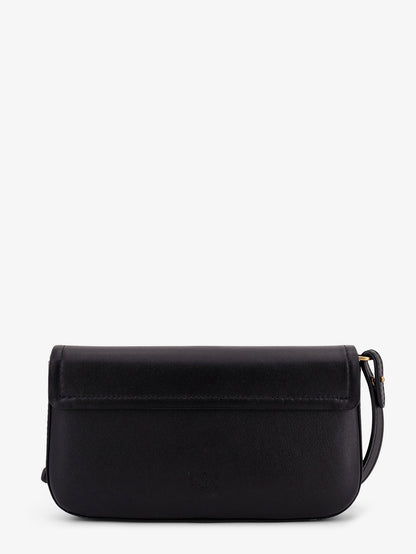 Pinko Saddle Flat leather crossbody bag - Nero