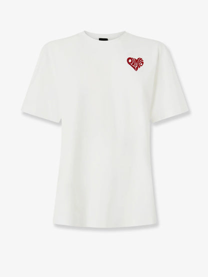 Pinko Cotton T Shirt With Love Birds Logo On The Front