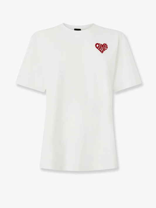 Pinko Cotton T Shirt With Love Birds Logo On The Front