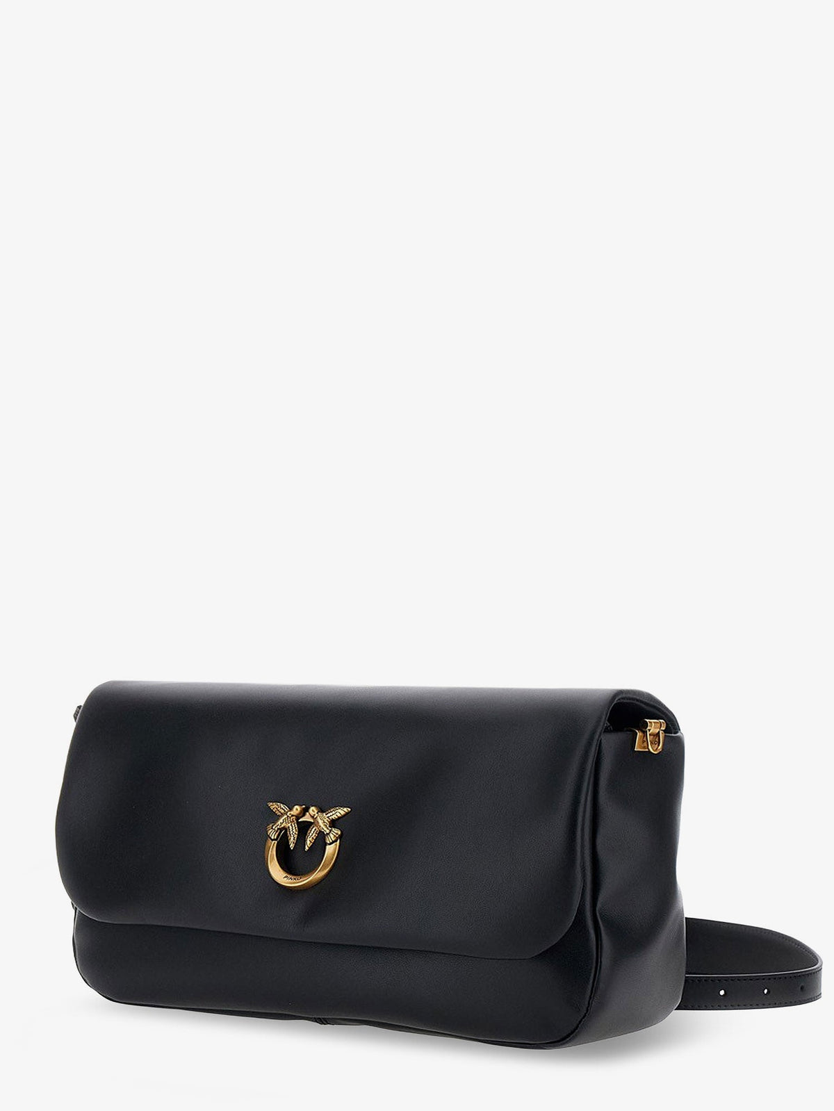 Pinko Soft Horizontal leather crossbody bag - Nero