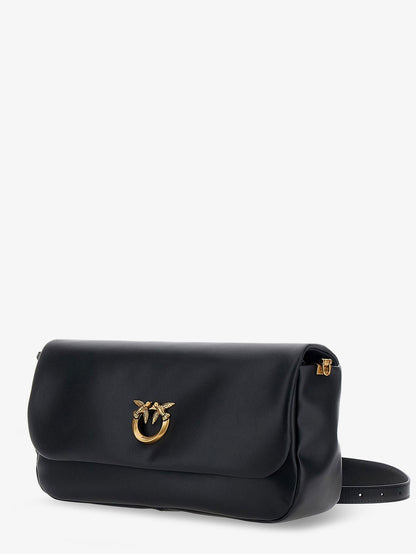 Pinko Soft Horizontal leather crossbody bag - Nero