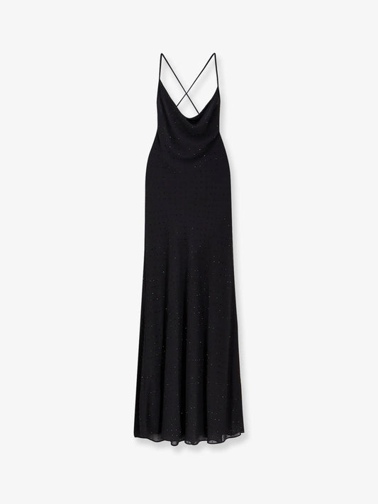 Pinko Farro Long Dress With Rhinestones