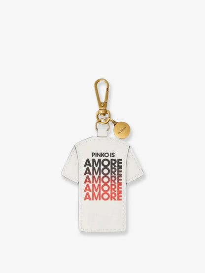 Pinko Pinko is Amore leather keychain - Bianco