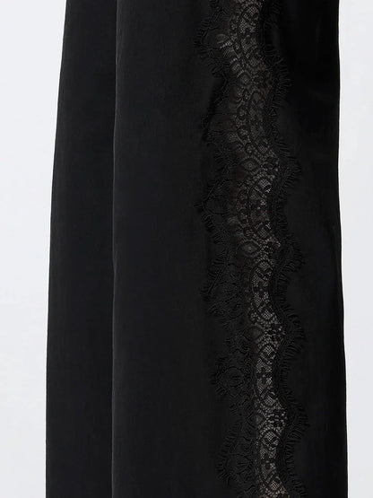 Pinko Denim Trousers With Lace Detail On The Side