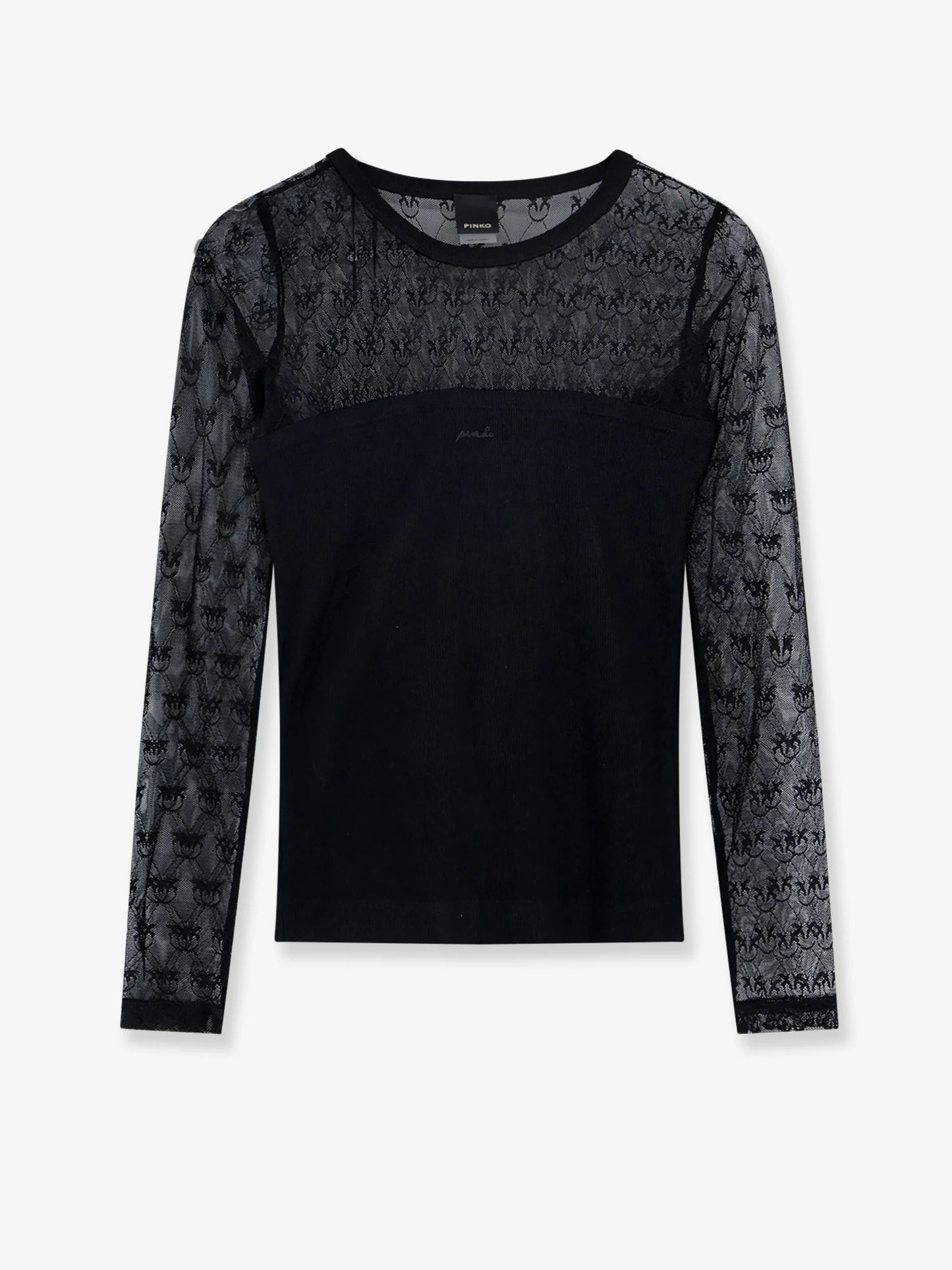Pinko Love Birds Lace Jersey Sweater
