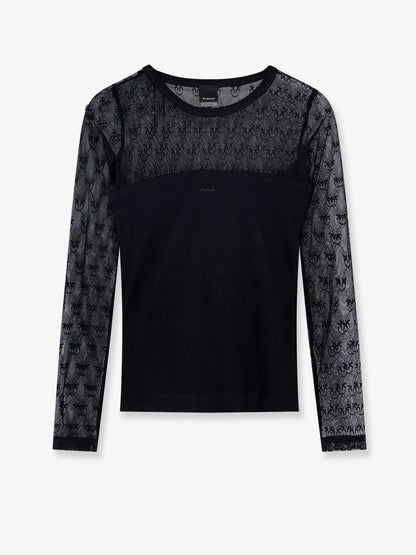 Pinko Love Birds Lace Jersey Sweater