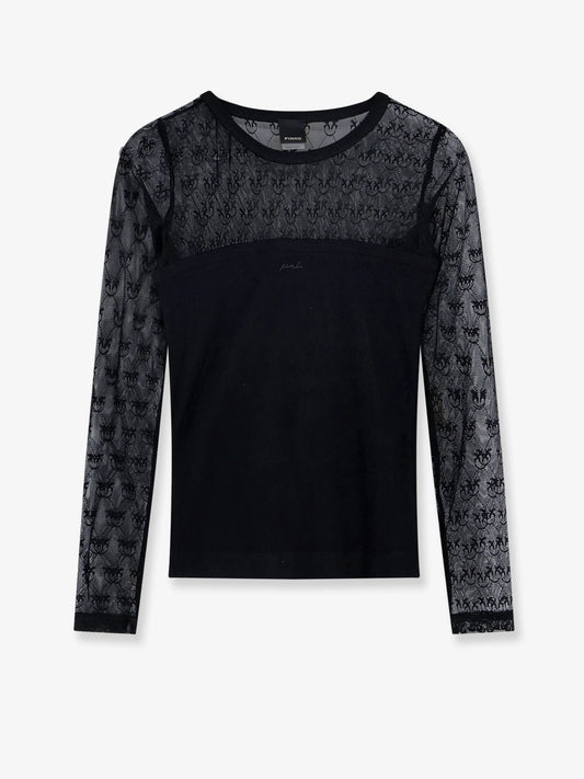 Pinko Love Birds Lace Jersey Sweater