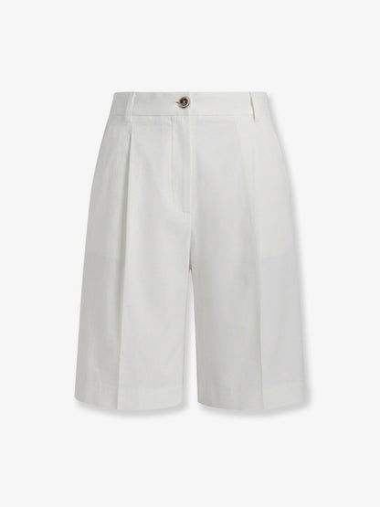 Pinko Byrana linen and viscose shorts - Bianco