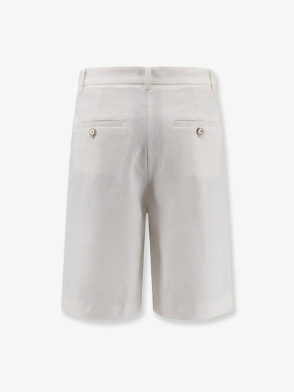 Pinko Byrana linen and viscose shorts - Bianco