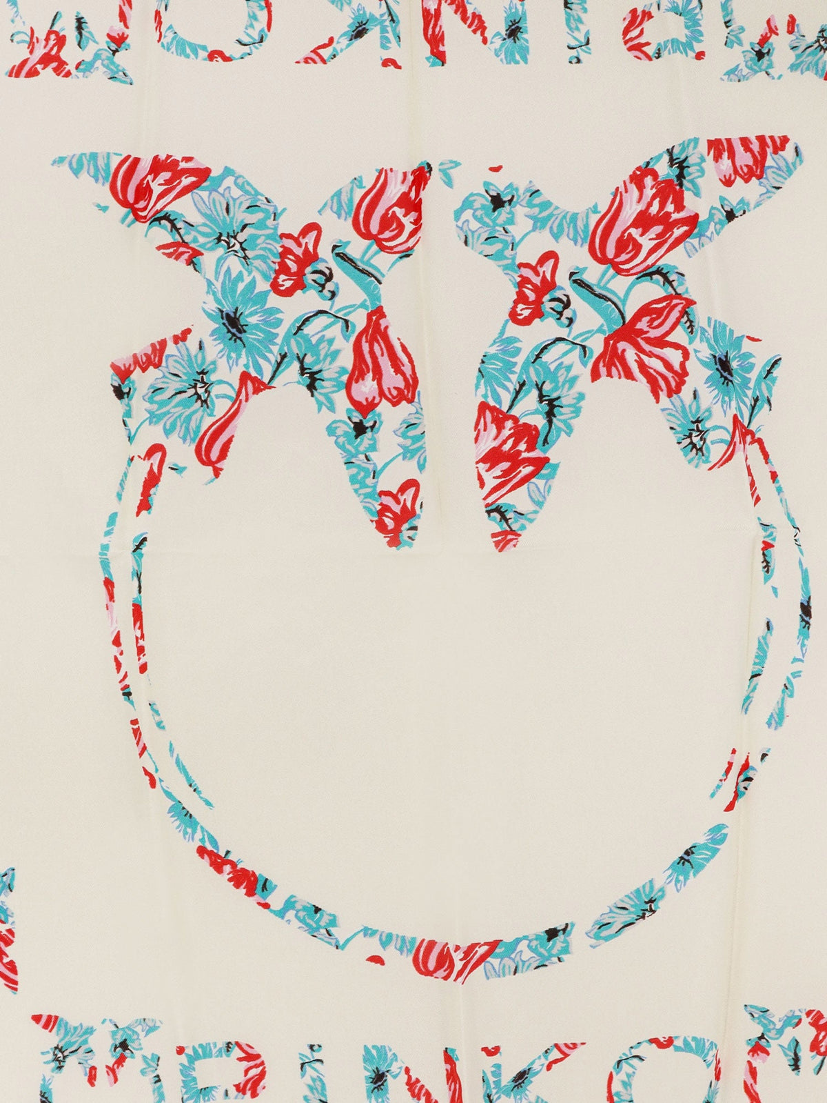 Pinko Limbo silk and viscose blend foulard with multicolor print - Panna/Verde