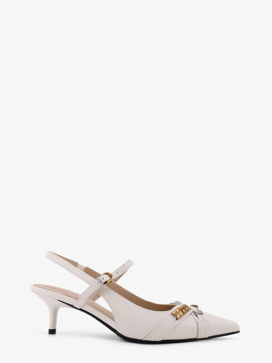 Pinko Gloria 18 Leather Pumps With Metal Lettering Detail