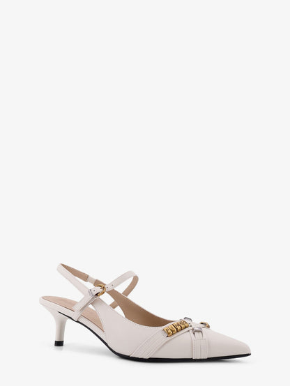 Pinko Gloria 18 Leather Pumps With Metal Lettering Detail