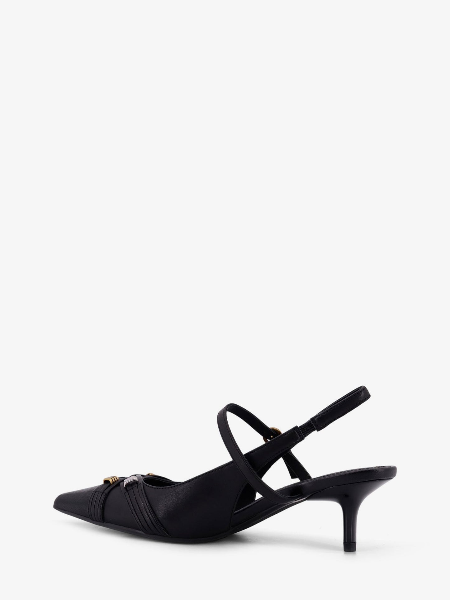 Pinko Gloria 18 Leather Pumps With Metal Lettering Detail