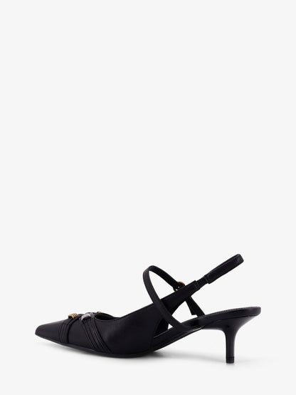 Pinko Gloria 18 Leather Pumps With Metal Lettering Detail