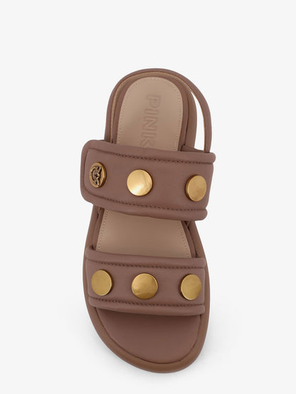 Pinko Fiona Low Leather Sandals
