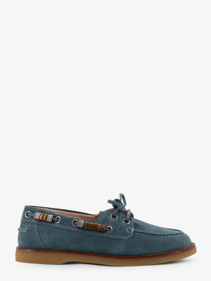 Pinko Grace Suede Loafers With Metal Lettering Logo