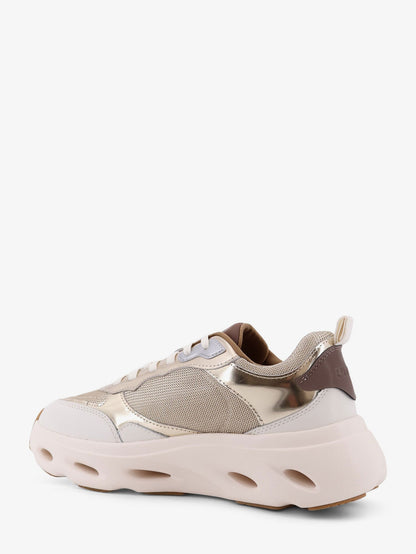 Pinko Pink Leather Sneakers With Nylon Inserts