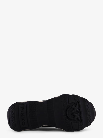 Pinko Zoe Leather Sneakers With Mesh Inserts