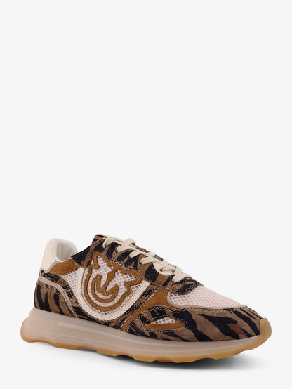 Pinko Zoe Suede Sneakers With Mesh Inserts