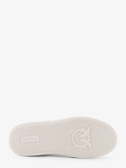 Pinko Yoko Leather Sneakers With Mesh Inserts