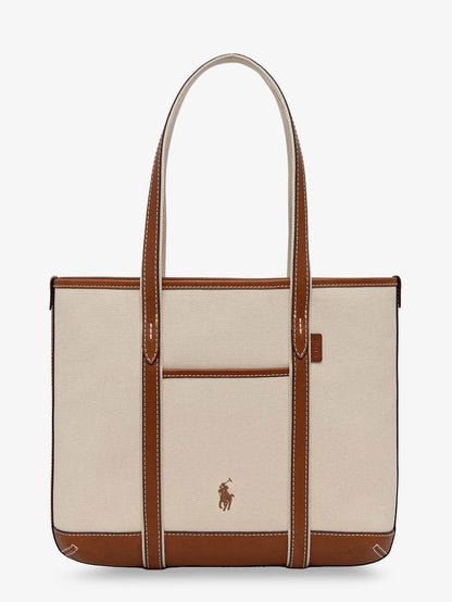 Polo Ralph Lauren Canvas Shoulder Bag With Embroidered Logo On The Front