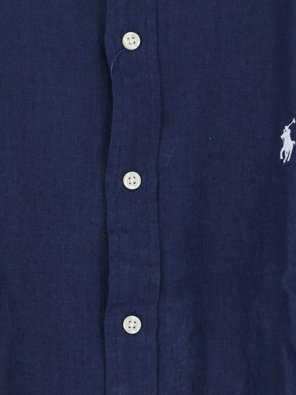 Polo Ralph Lauren Linen shirt with embroidered logo on the front - Newport Navy W  White Pp