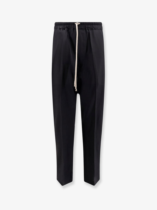 Rick Owens Drawstring Long certified virgin wool trousers - Black