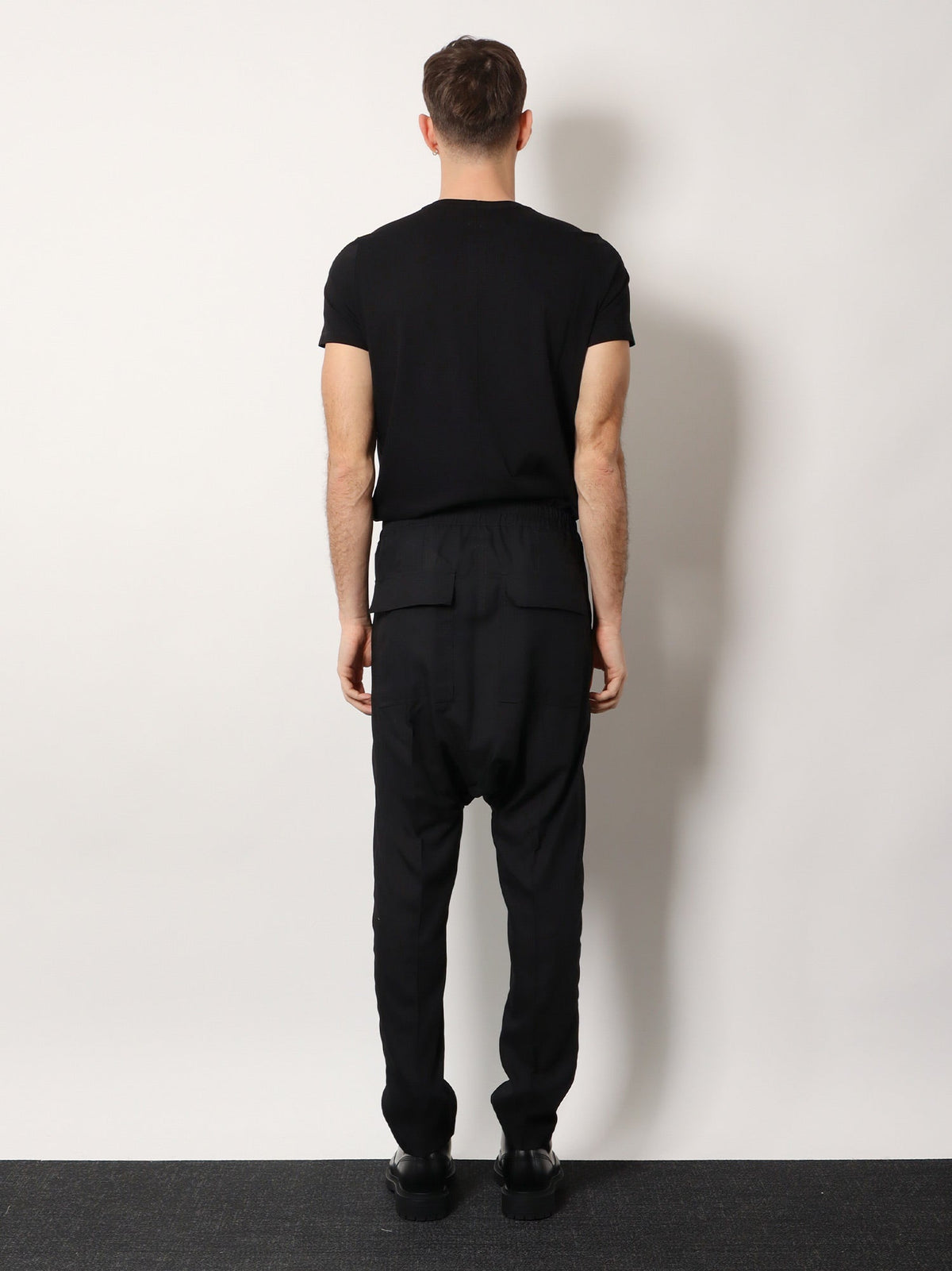 Rick Owens Drawstring Long certified virgin wool trousers - Black
