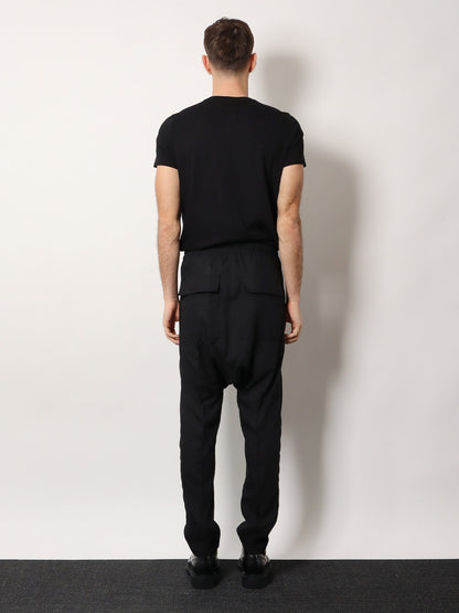 Rick Owens Drawstring Long certified virgin wool trousers - Black