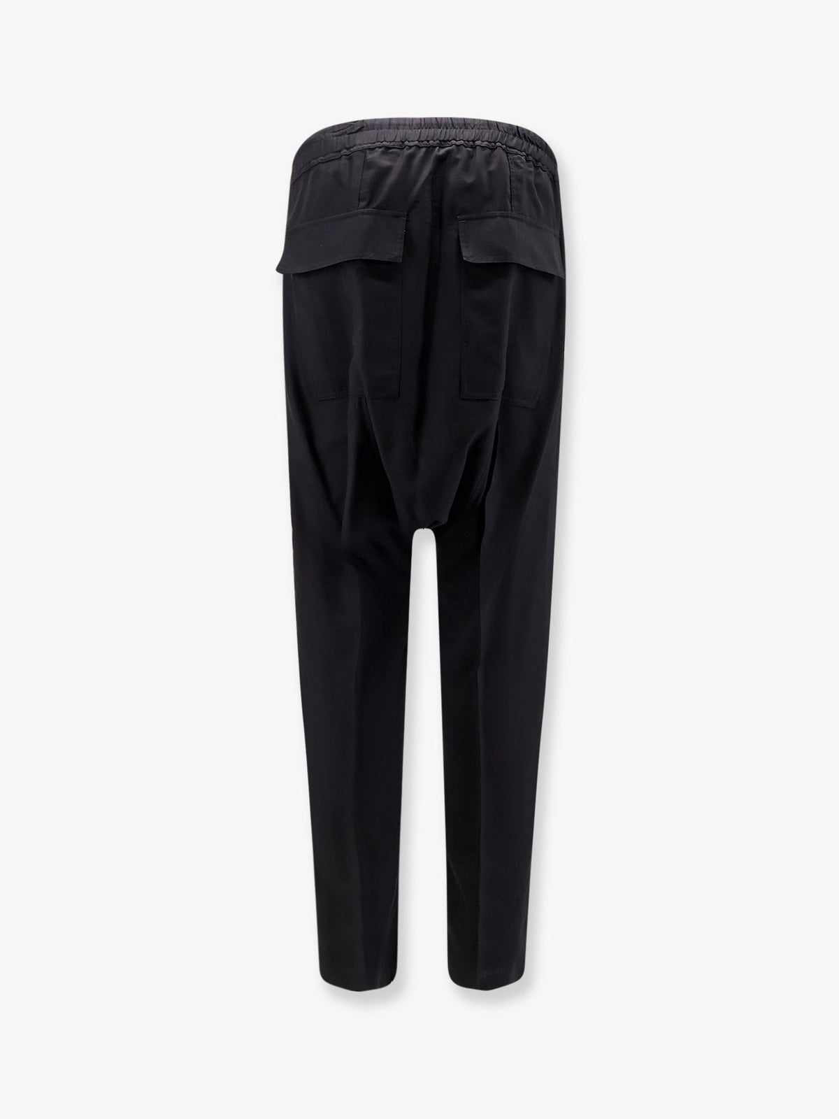 Rick Owens Drawstring Long certified virgin wool trousers - Black