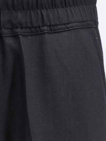 Rick Owens Drawstring Long certified virgin wool trousers - Black