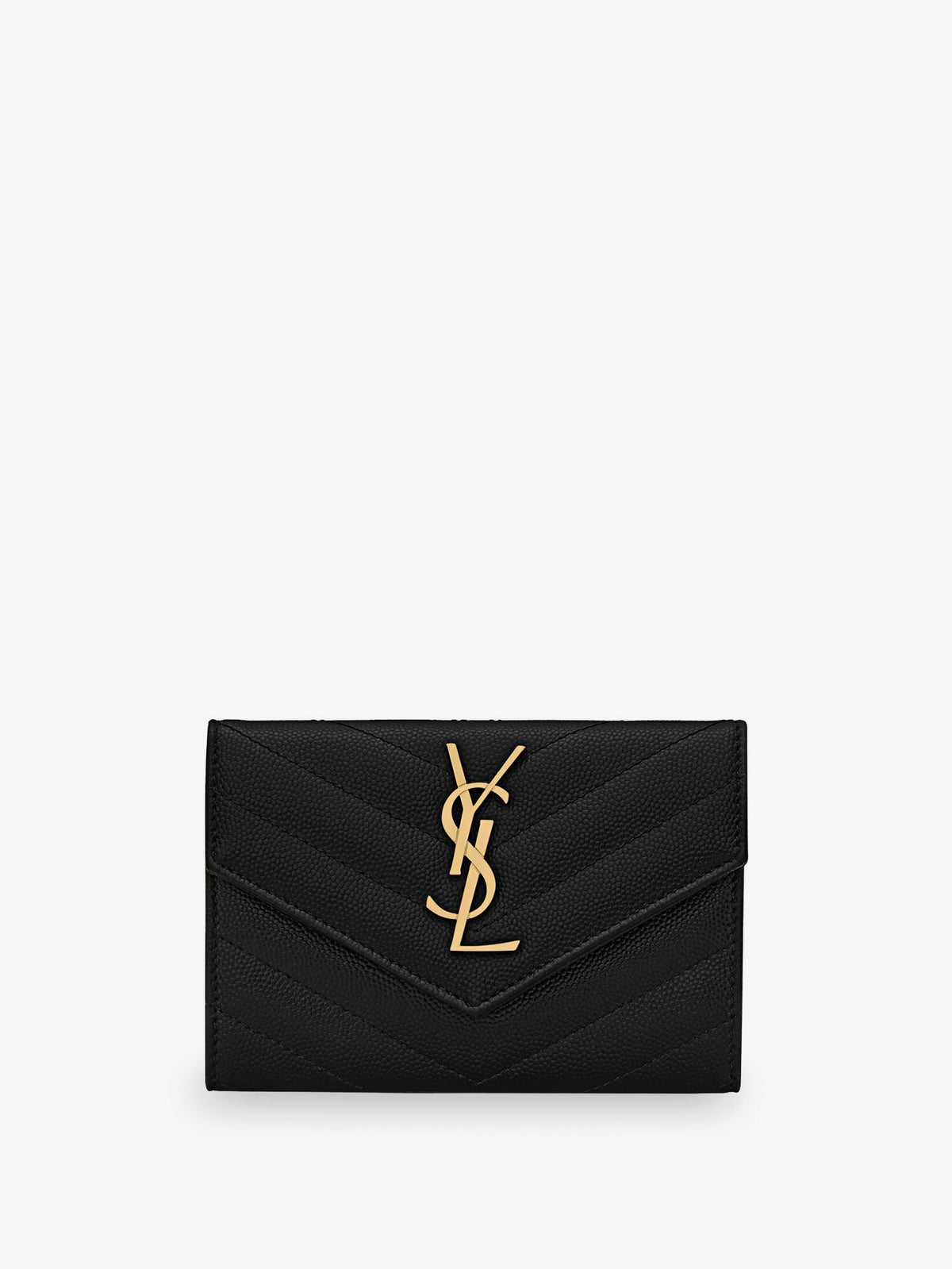 Saint Laurent Cassandre matalassé leather wallet - Nero