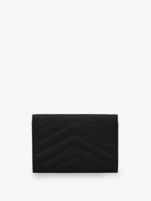 Saint Laurent Cassandre matalassé leather wallet - Nero