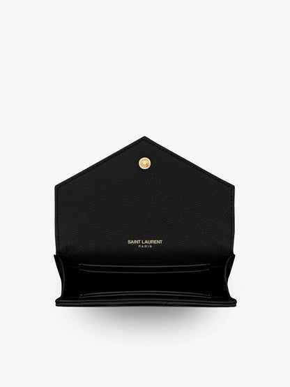 Saint Laurent Cassandre matalassé leather wallet - Nero