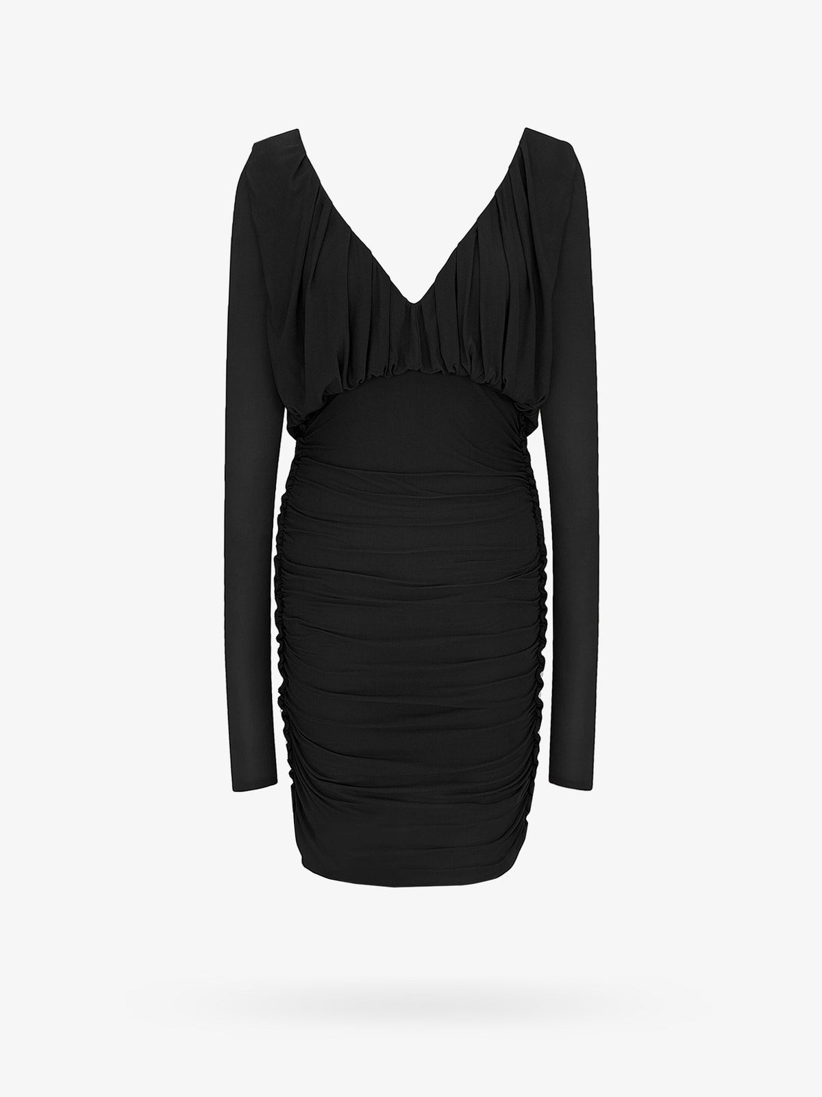 Saint Laurent Cupro dress with drapery - Nero