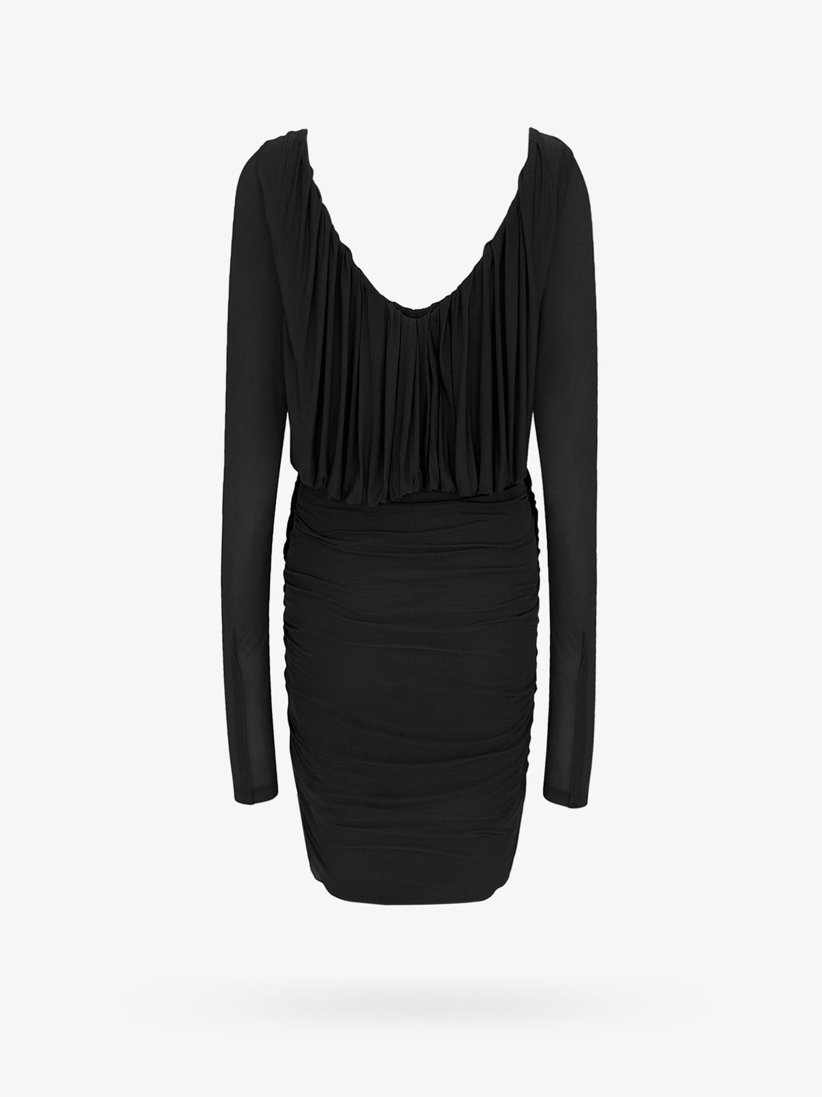 Saint Laurent Cupro dress with drapery - Nero