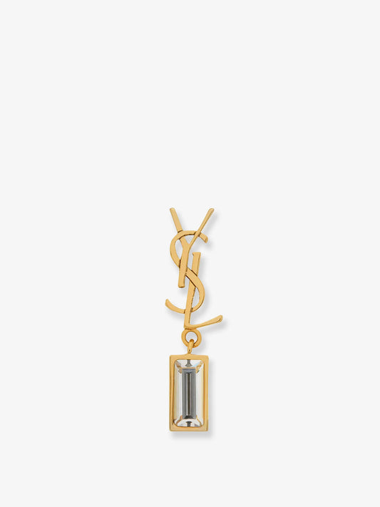 Saint Laurent Single Cassandre Brass Earring
