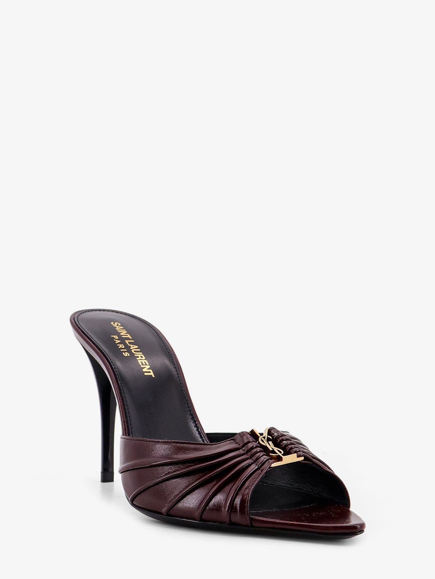 Saint Laurent Babylone 90 Bordeaux Leather Sandals