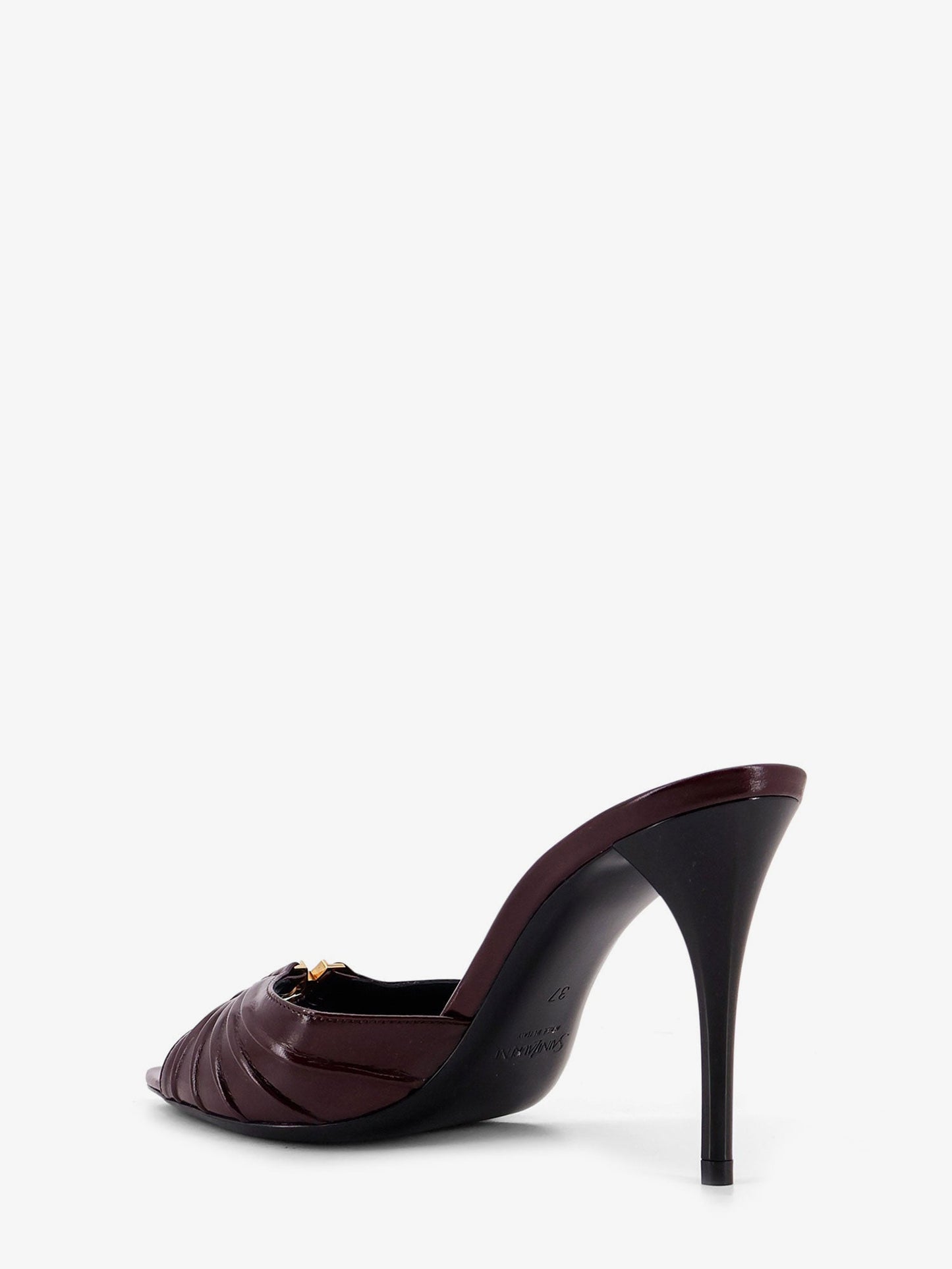Saint Laurent Babylone 90 Bordeaux Leather Sandals