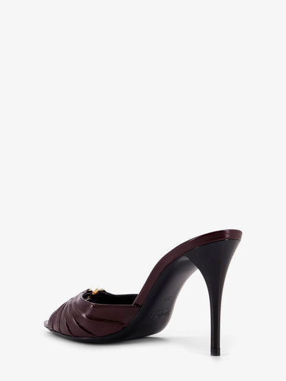 Saint Laurent Babylone 90 Bordeaux Leather Sandals