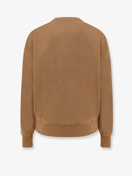 Saint Laurent Certified cotton sweatshirt with logoed label - Marrone
