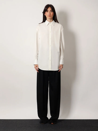 Saint Laurent Certified Cotton Shirt With Monogram Embroidery