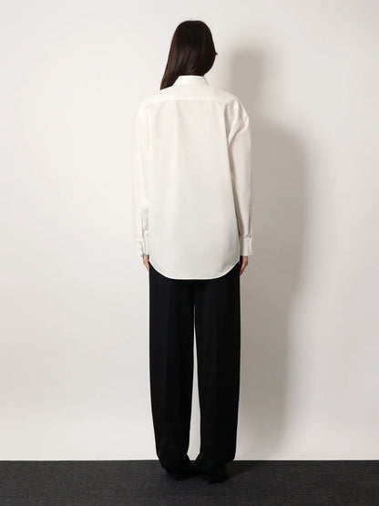 Saint Laurent Certified Cotton Shirt With Monogram Embroidery