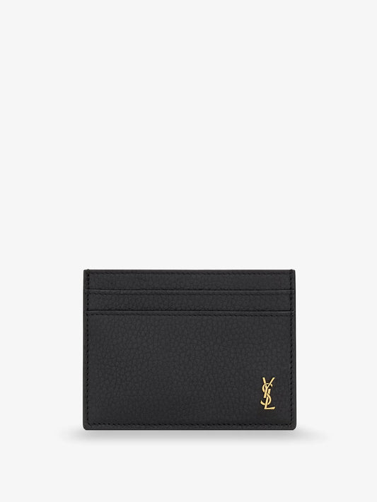 Saint Laurent Tiny Cassandre Textured Leather Card Holder