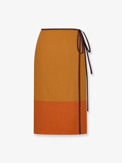 Saint Laurent Nylon pencil skirt - Ocre Doree